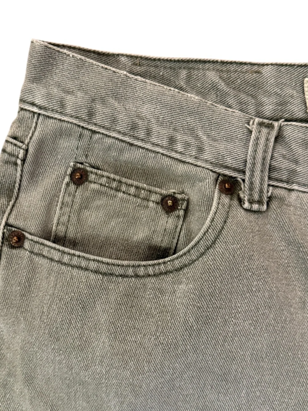 VTG Banana Republic Faded Gray Button Fly Jeans USA Straight 34x32 Fits 31x30